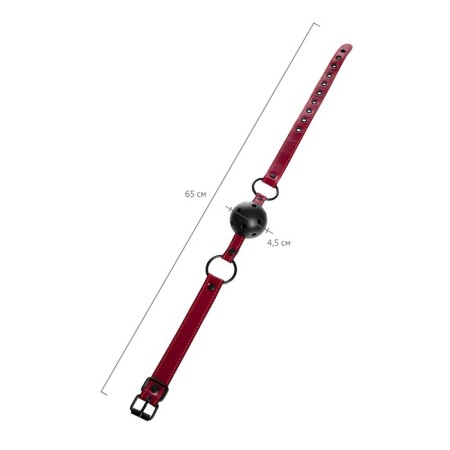 Toyfa Theater gag, PU Skin, 65 cm, red color-3