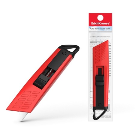 Chancellery knife 19 mm, Erichkrause, with an automatic blade return system, mix-1