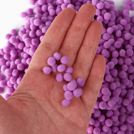 Pompons for creativity and decor "Lilac", 55 grams-2