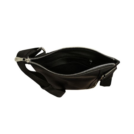 Male bag, lightning department, 1 external pocket, adjustable belt, black color-2