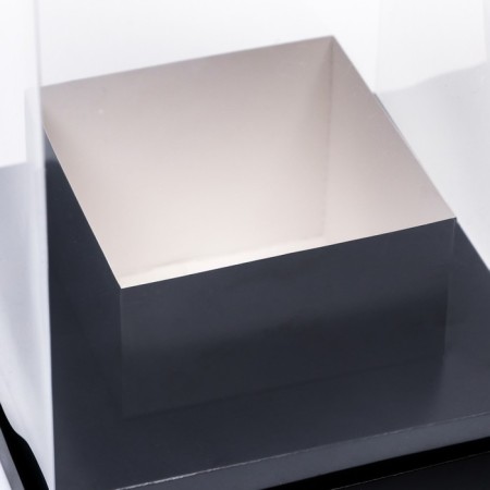 Box for flowers with a vase and PVC windows, folding, 16 x 23 x 16 cm, black-3