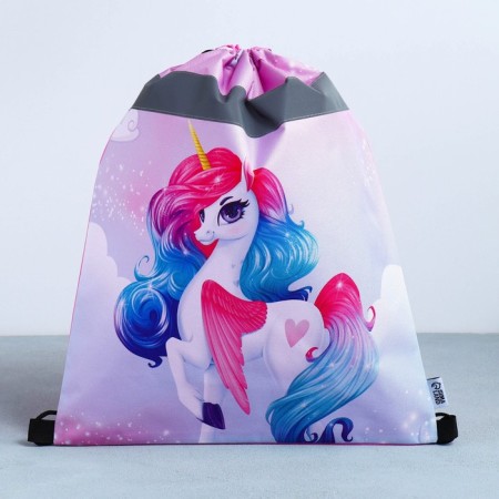 A bag for shoes with a reflective element "Rainbow unicorn" 30 x 40 cm-10