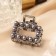 Hair crab "Ailin" straight, 2.5 cm, dark silver