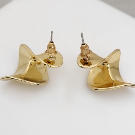 Earrings Metal "Modern" Distortion Mini, Color Gold-2