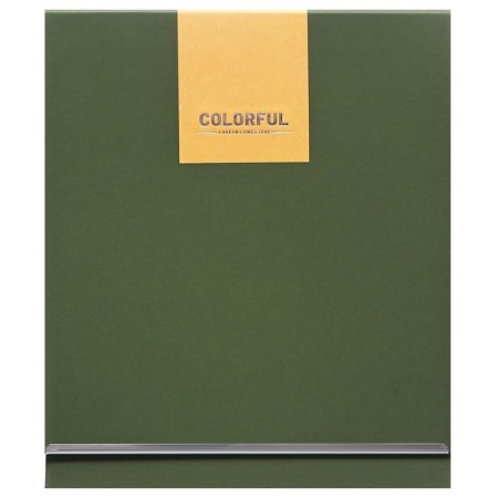 Organizer on the rings A6+, 80 sheets, leatherette, with a knife, a line, with a handle, in a gift box, green-12