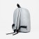 A backpack with a zipper, an outer pocket, a set of a chover, bag, color gray