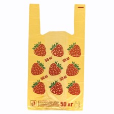 Package Polyethylene T -shirt 28 + 16 x 55 cm 16 μm yellow 