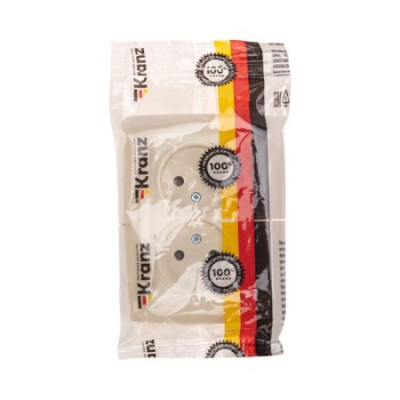 Double kranz outlet without grounding, hidden installation, 10a, beige KR-78-0247-4