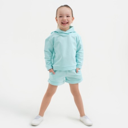 Костюм детский (толстовка, шорты) KAFTAN "Basic line", рост 122-128, цвет бирюзовый-5
