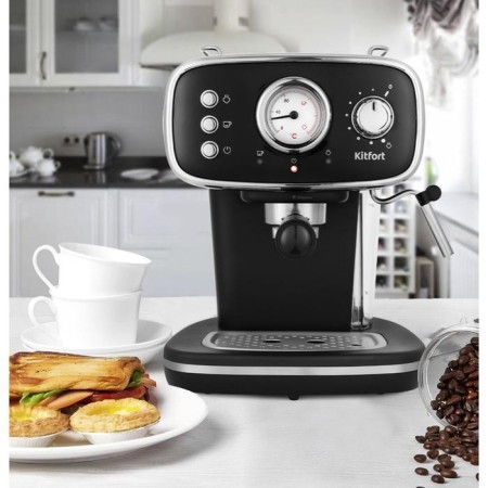 Coffee machine KitFort KT-736, Rozhkova, 1100 W, 1.2 l, black-5