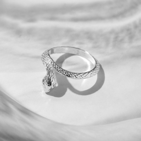 New Year! Symbol of the year 2025! Ring "Snake" miniature, color silver, dimensionless-5