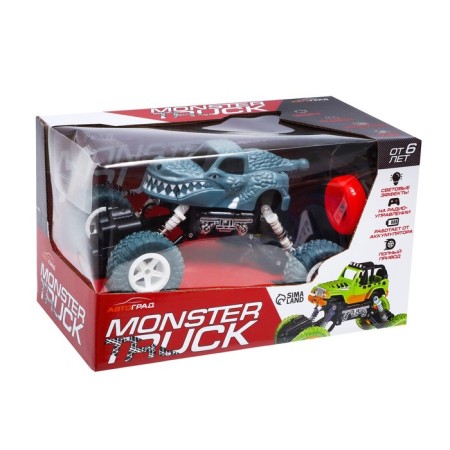 Dino radio -controlled jeep works on the battery, the color is blue-6