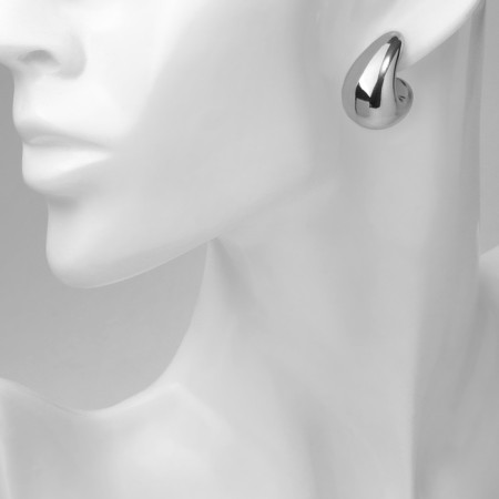 Earrings plastic "drop" The structure of mini, color silver-4