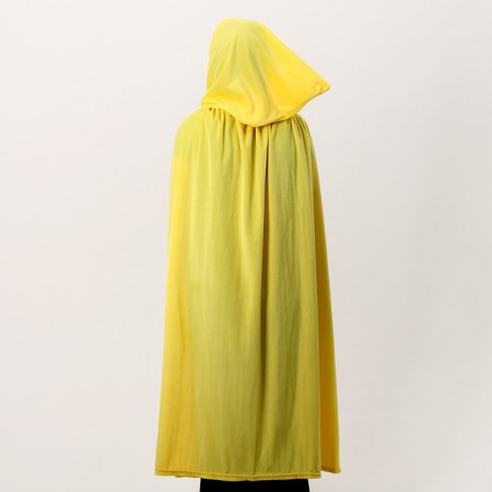 Carnival cloak adult, plush, yellow color, length 115 cm-1
