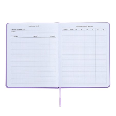 Universal diary for grade 1-11, well, solid cover, artificial leather, silkography, lies, 80 g/m2-5