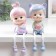 Polystone souvenir "Baby-cow/baby a tuker with long legs" set 2 pcs 19x6x7.5 cm