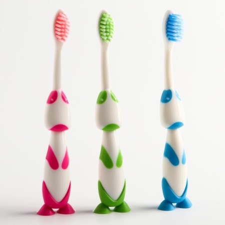 Baby toothbrush on a suction cup (nylon), color mix-1