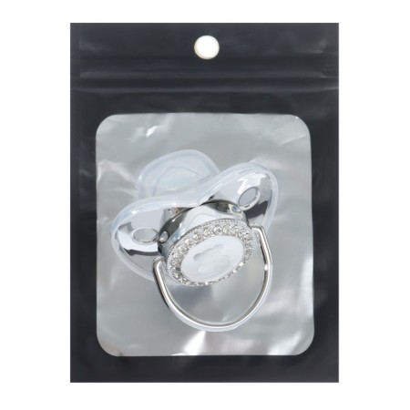 Nipple - Orthodontic dummy "Bear", with a cap, + 12 months, silver, rhinestones-4