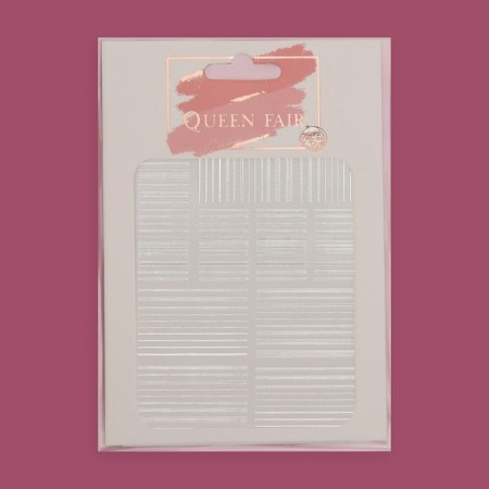 Nail stickers "strips", metallized, silver color-1