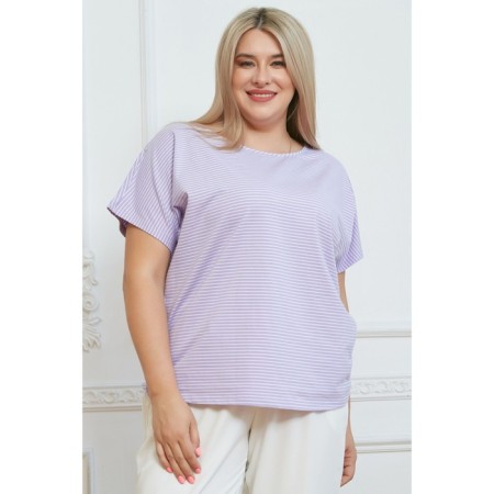 Female T -shirt, size 56, lilac color