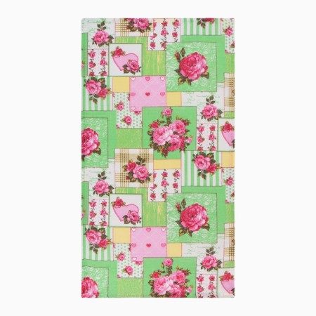 Towel 35x60 cm, patchwork, green, waffle, 120 g/m2, cotton 100%-1