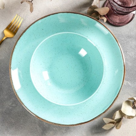 Turquoise pasta plate, 500 ml, d = 25 cm, turquoise color-2
