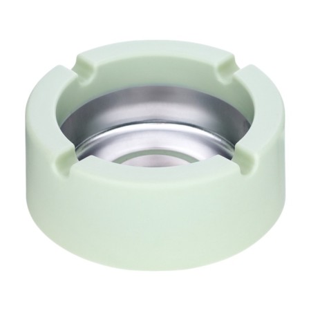 Ash for home, for cigarettes and sticks. D-9 cm, h-3.5 cm, green-1