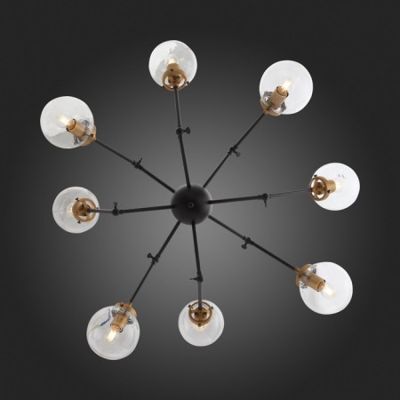 Ceiling Ceiling ST LUCE. SL234.402.08. Varieta. 8x40 watts, E27, 89x89x54 cm, black color, gold-4