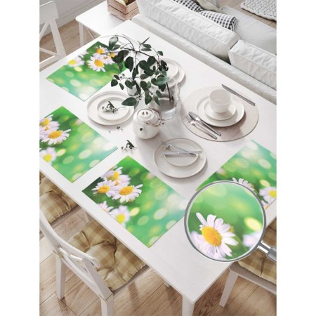 A set of napkins for setting the table "Lovely chamomile", rectangular, size 32x46 cm, 4 pcs-1
