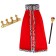 Carnival set “Important King”: cloak, Velcro crown, rod