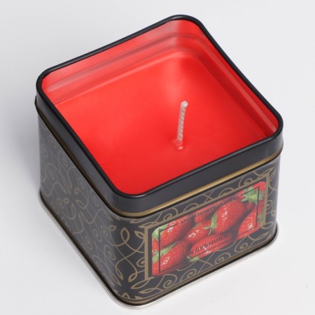 Aromatic candles in a tin bank "Strawberry"-3