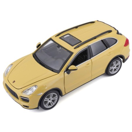 BBURAGO Porsche Cayenne Turbo, Die-Cast, 1:24, opening doors, yellow color.-4
