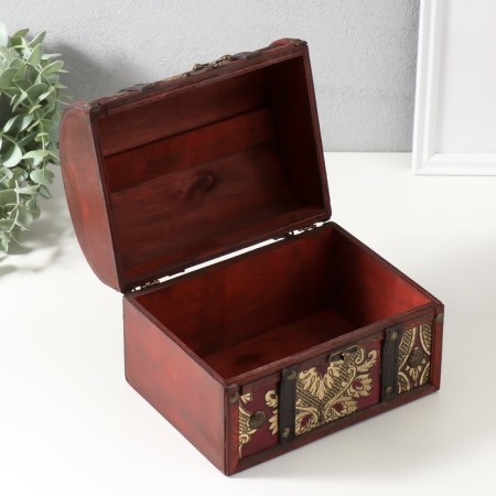 Casket chest "Chinese cucumbers on red" 20x15x15.5 cm-2