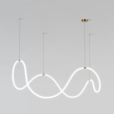 Светильник подвесной Eurosvet Full light 90288/1, LED, 65 Вт, 3300/4200/6500К, 7000Лм, 1400х900 мм, пульт ДУ, цвет латунь
