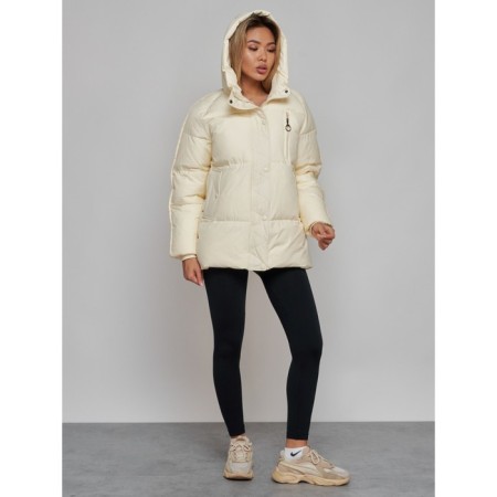 Winter jacket, size 46, beige color-7