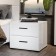 Covereign cabinet "York", 502 × 446 × 442 mm, white / white gloss color