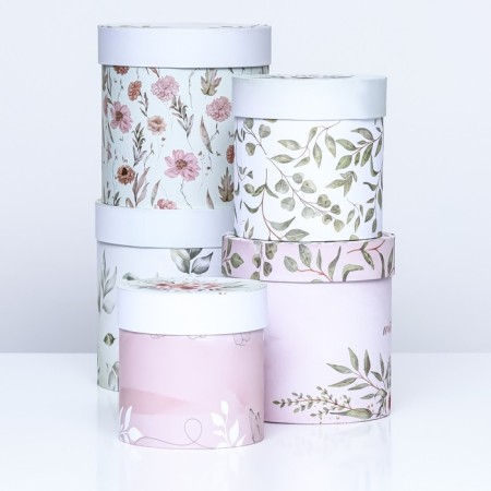 Set of round boxes 5 in 1 "Sedding", 19.5 x 19.5 - 14 x 14 cm-1