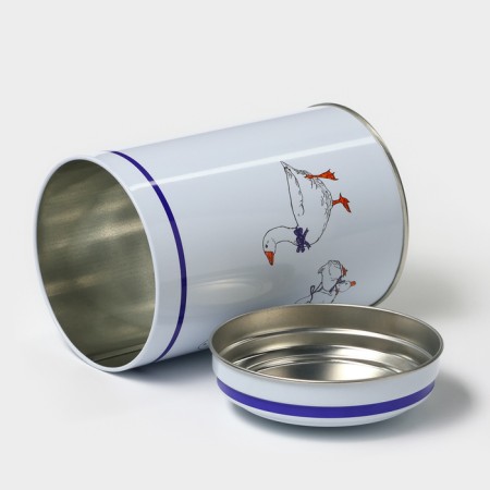 Bank with a lid for bulk products "geese", 1.1 l, d = 9.9 cm, round-4