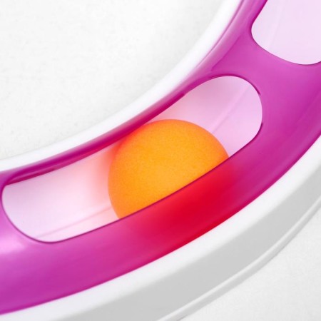 A toy for cats 2 in 1 "Circle and wave" with a ball (cardboard box), mix of flowers-5