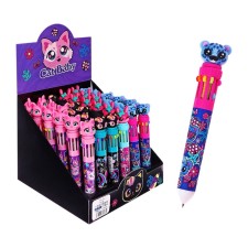 Automatic ballpoint handle, 10 color, barcode on a piece, mix cat
