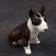 Porcelain figurine "Black-white Bulberry", 10 cm, copyright painting