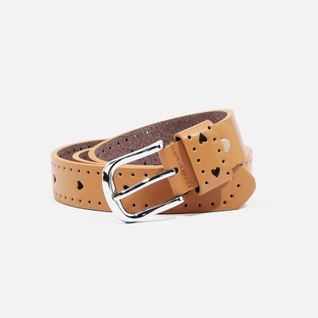 Building belt, width 3 cm, screw, buckle metal, beige color