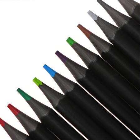 Pencils 24 colors Blackwoodcolor, plastic, three -sided, mix-10