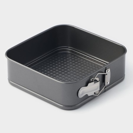 The form for baking the share "Elin. Square ", 20 × 6.5 cm, removable bottom, anti -stick coating, black color