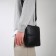 Male bag, textura over the shoulder, genuine leather, black color