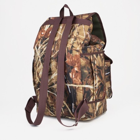 Tourist backpack, 55 liters, cord department, 4 outer pockets, ZFTS, brown color/camouflage-3