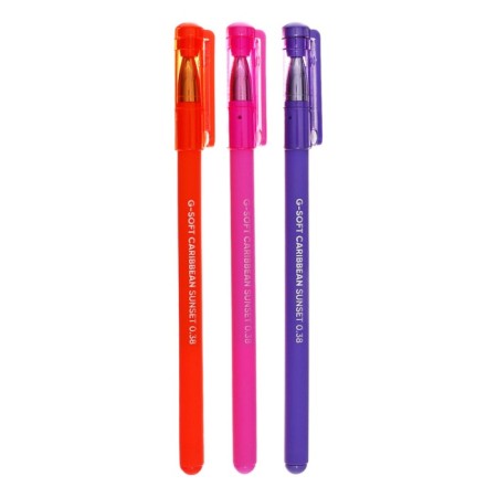 Gel pen Erichkrause G-Soft Stick Caribbean Sunset Node 0.38 mm, blue ink, continuous line length 500 m-3
