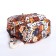 School backpack of textiles on a zipper, 3 pockets, pencil case, brown color/orange color