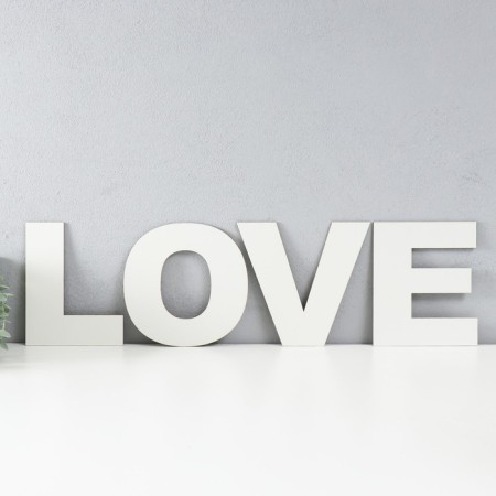 Panel letters "Love" The height of the letters 20 cm, set 4 details white