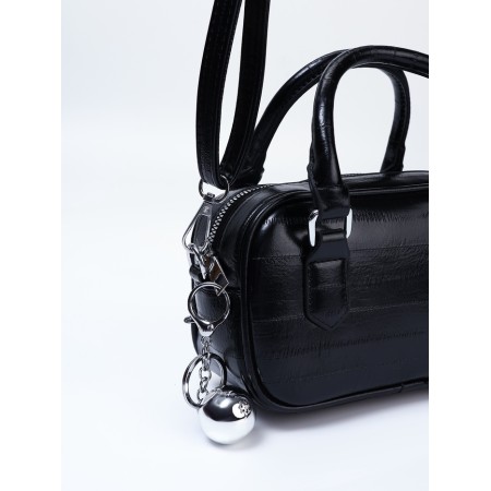 Women's bag, 20*9*12, lightning departure, belt lengths, black-6